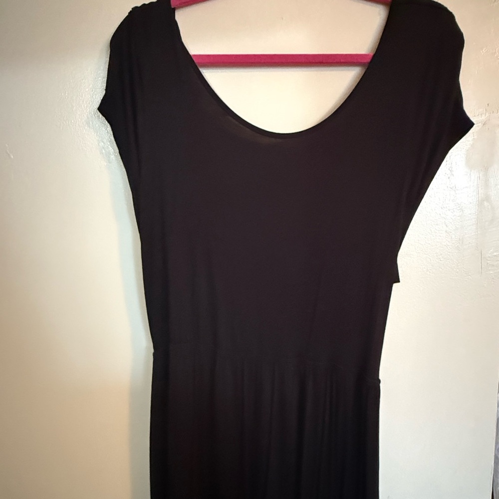 ROLLA'S Black Sheath Maxi Dress with Dolman Cap Sleeves